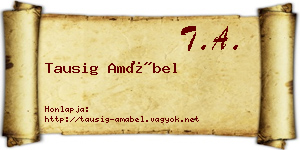 Tausig Amábel névjegykártya